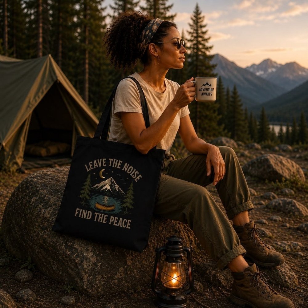 Peace Paddle Large Organic Eco Tote Bag