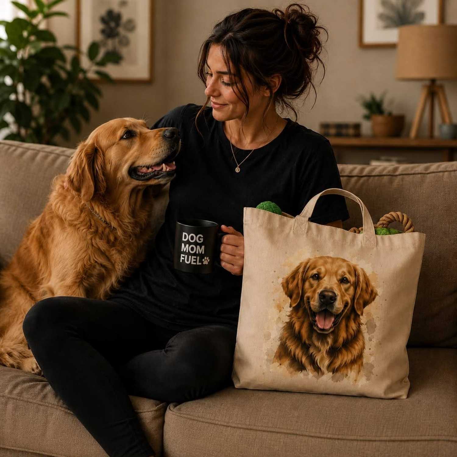 Golden Retriever Large Eco Tote Bag