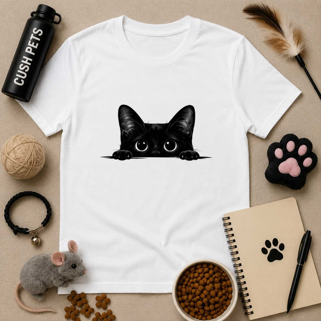 Peekaboo Black Cat Unisex Garment-Dyed Heavyweight T-Shirt