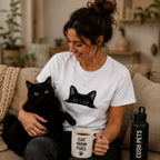 Peekaboo Black Cat Unisex Garment-Dyed Heavyweight T-Shirt
