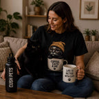 Coffee, Cats & Me Unisex Garment-Dyed Heavyweight T-Shirt