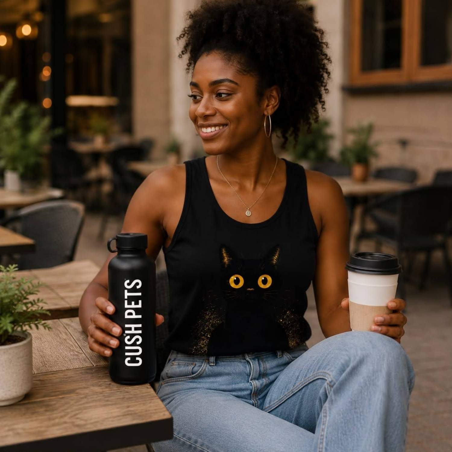 Black Cat Magic Unisex Garment-Dyed Tank Top