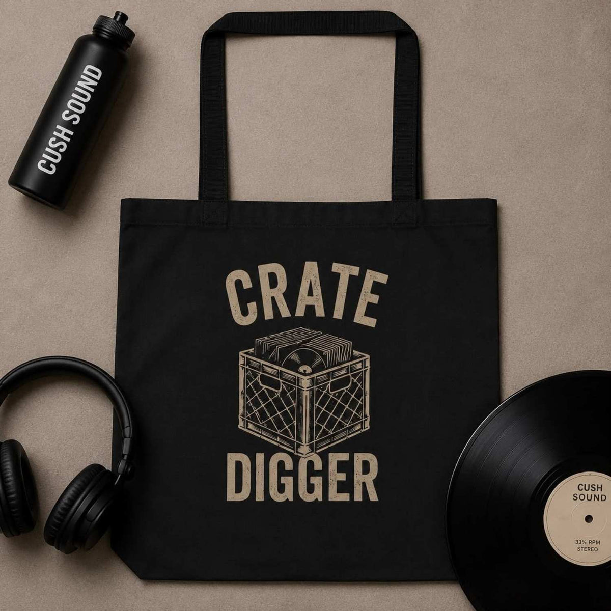 Crate Digger Large Eco Tote Bag