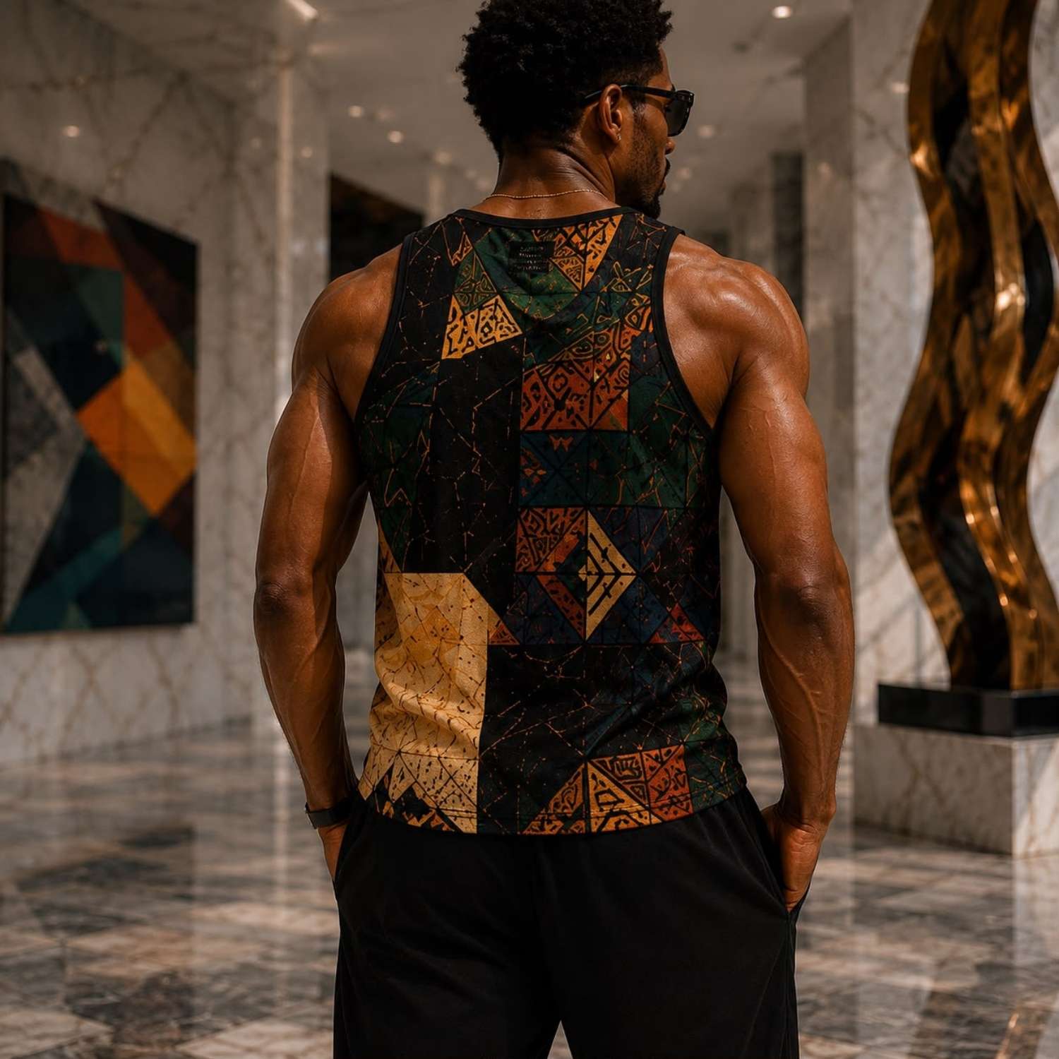 CUSH LUXE™ African Future Designer Cut & Sew Luxury Tank Top