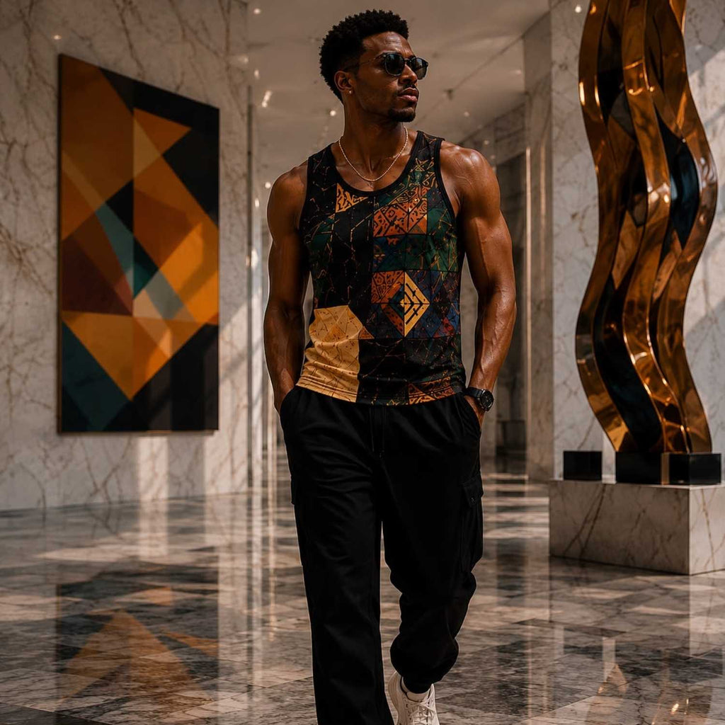 CUSH LUXE™ African Future Designer Cut & Sew Luxury Tank Top