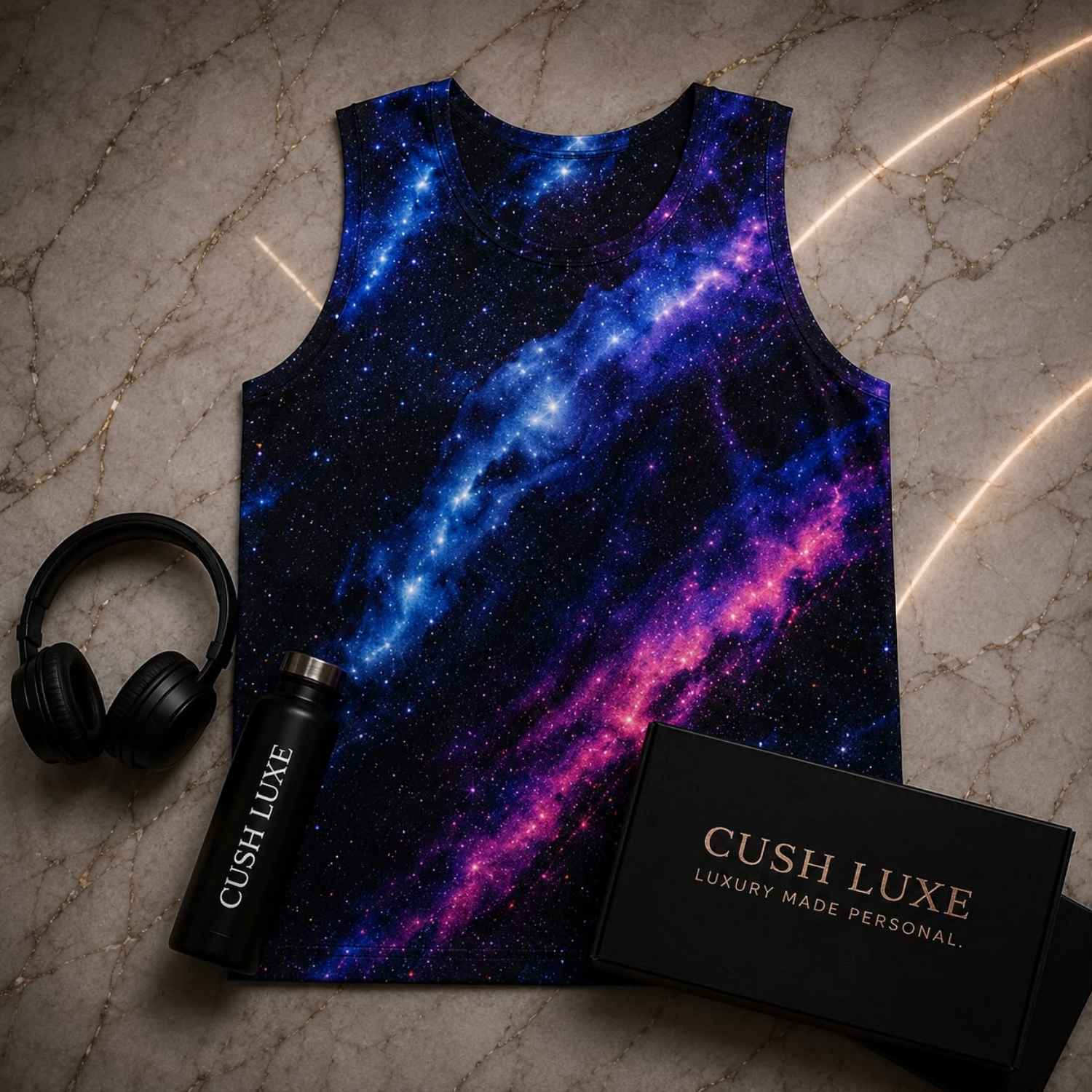 CUSH LUXE™ Cosmic Dust Designer Cut & Sew Luxury Tank Top