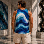 CUSH LUXE™ Waves Designer Cut & Sew Luxury Tank Top