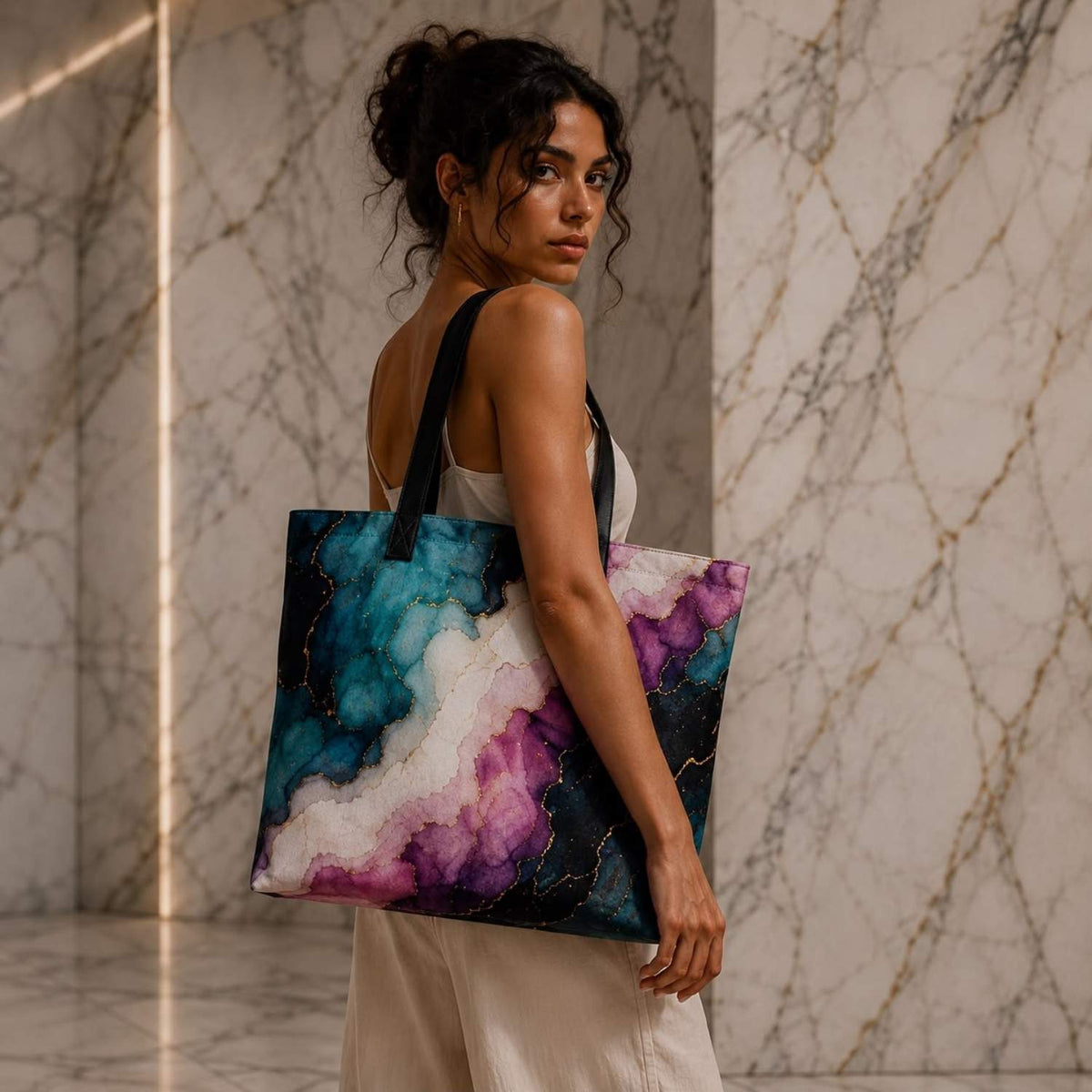 Fluid Ink No. 01 Luxury Art Tote Bag