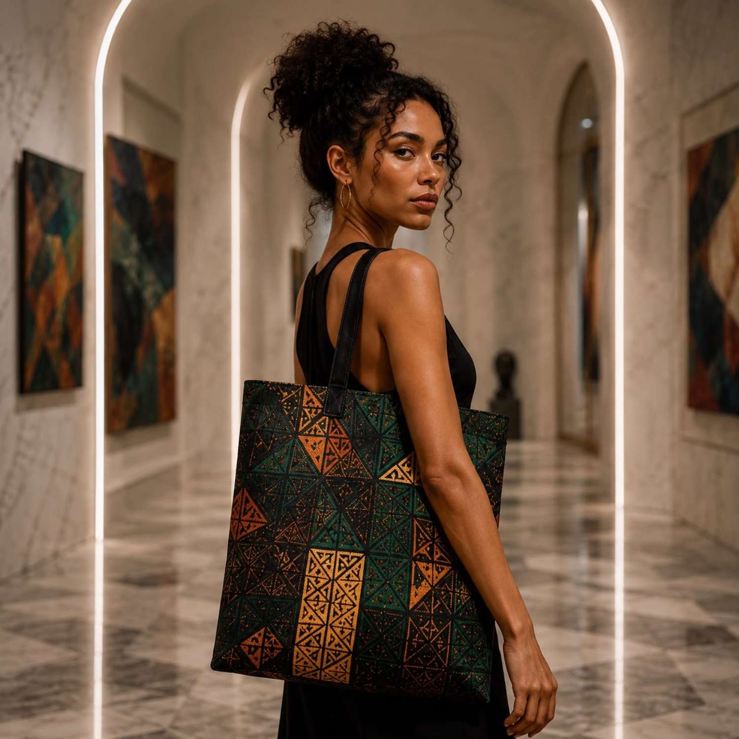 African Future No. 03 Luxury Art Tote Bag