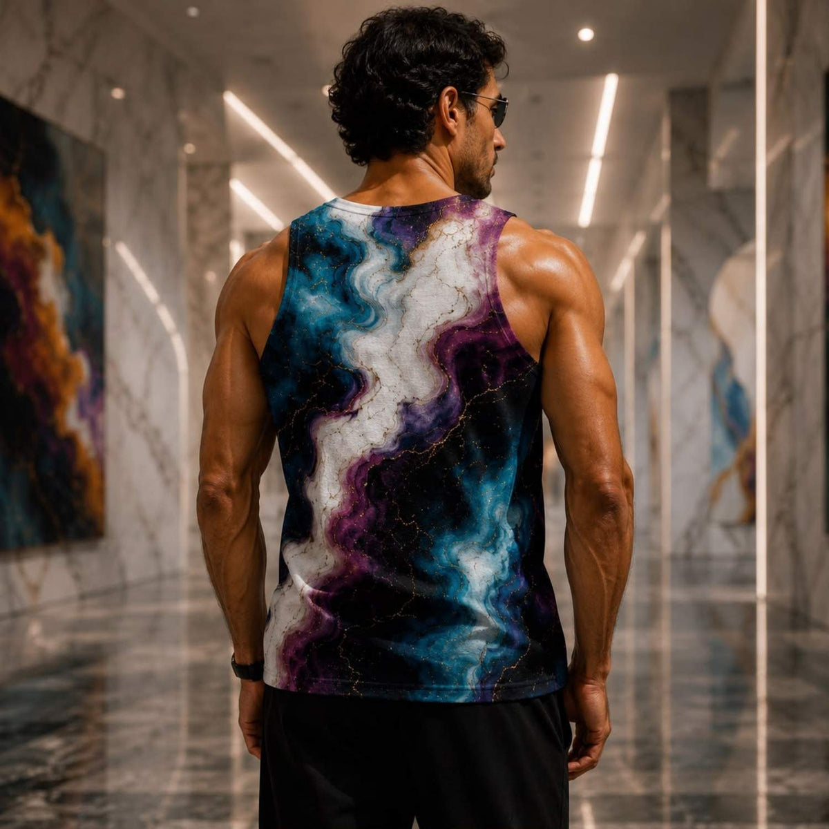 CUSH LUXE™ Fluid Ink Designer Cut & Sew Luxury Tank Top