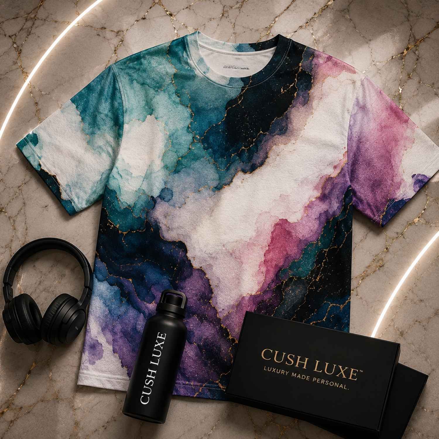 CUSH LUXE™ Fluid Ink No. 01 Oversized Luxury Men’s T-Shirt