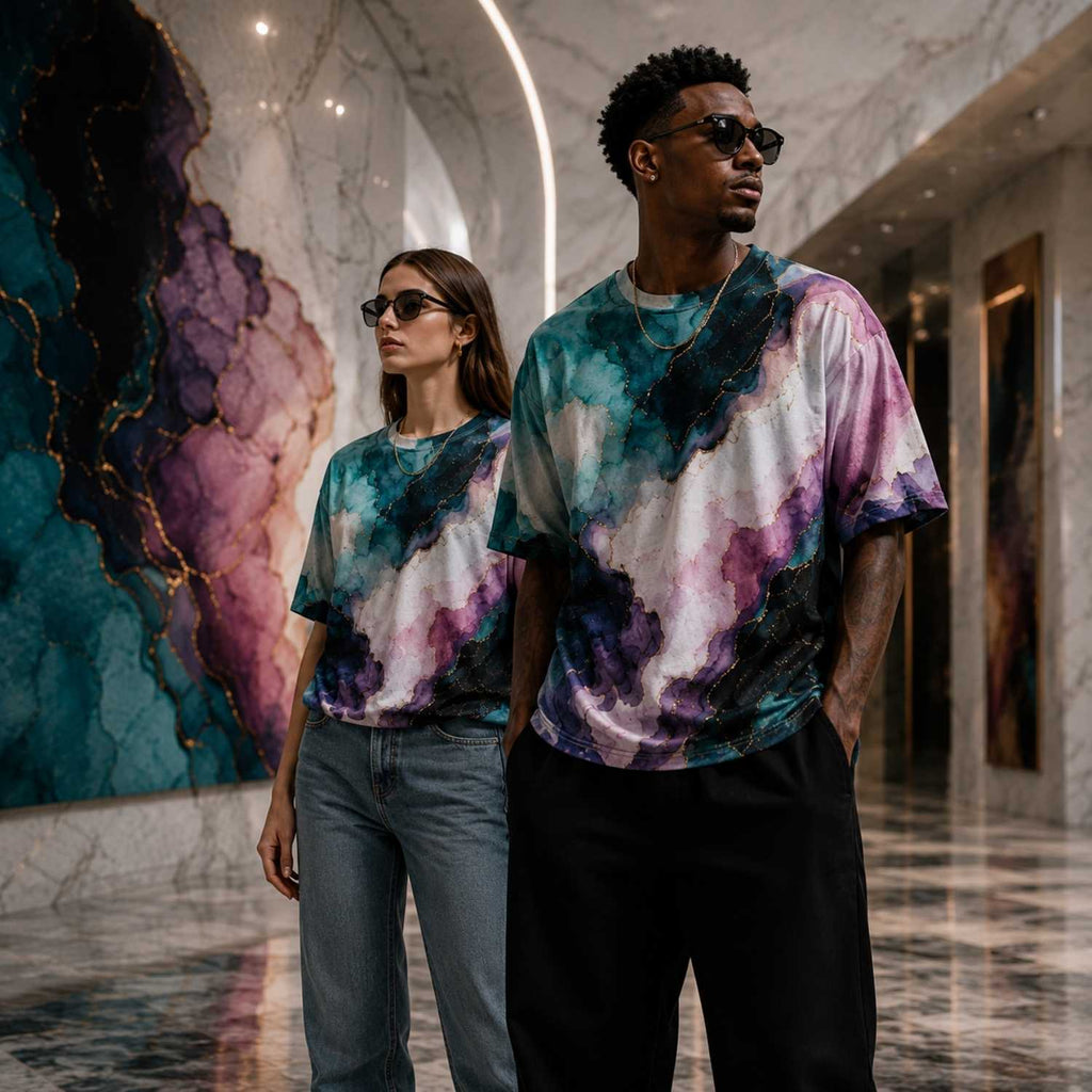 CUSH LUXE™ Fluid Ink No. 01 Oversized Luxury Men’s T-Shirt