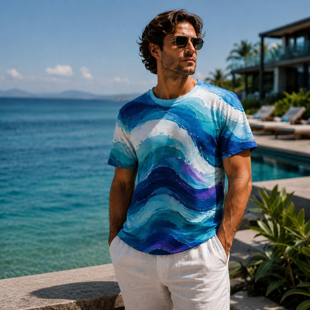 CUSH LUXE™ Waves No. 01 Oversized Luxury Men’s T-Shirt