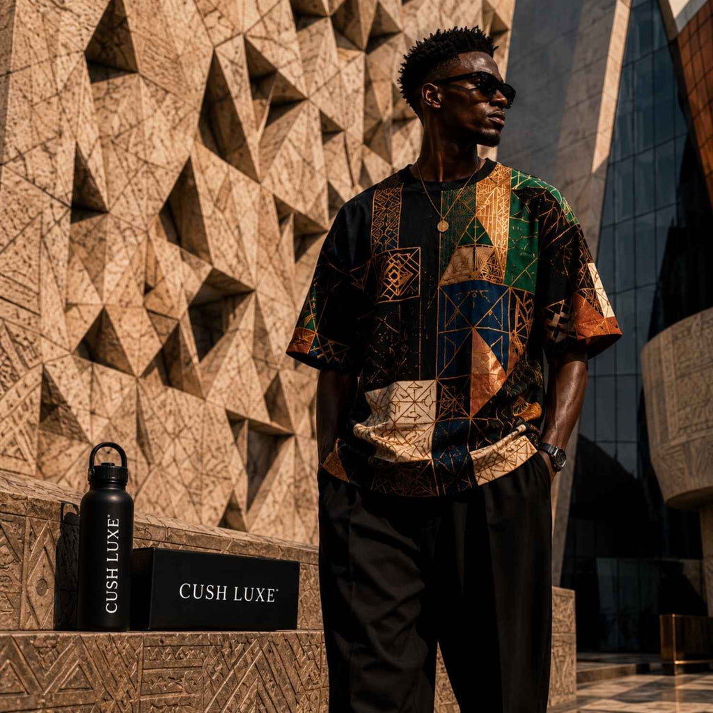 CUSH LUXE™ African Future No. 01 Oversized Luxury Men’s T-Shirt