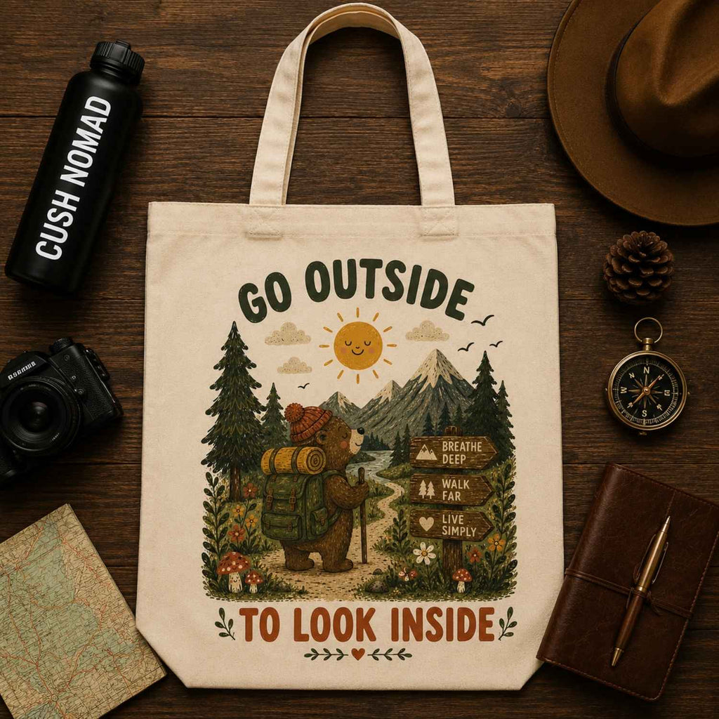 Trail Thinker Large Organic Eco Tote Bag