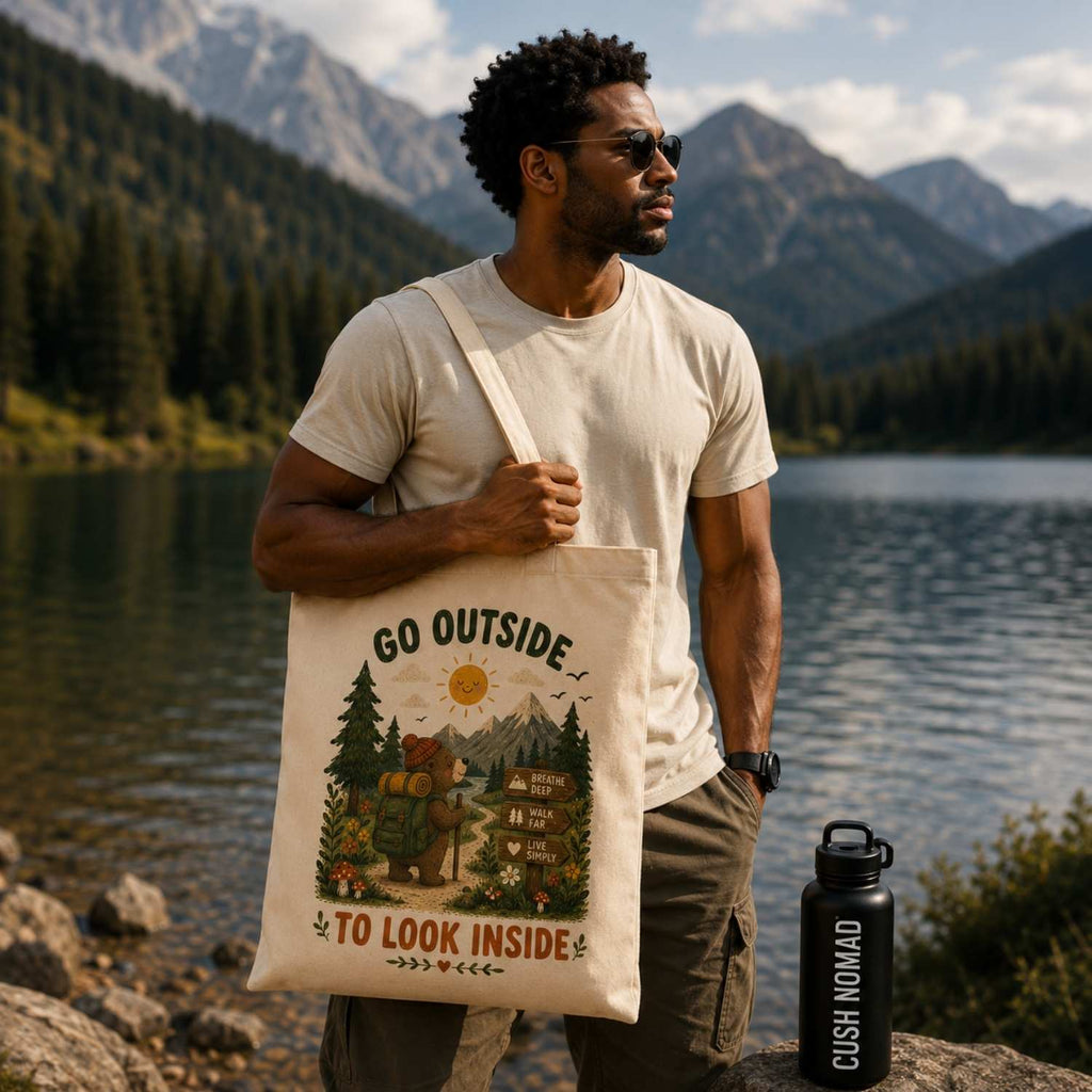 Trail Thinker Large Organic Eco Tote Bag