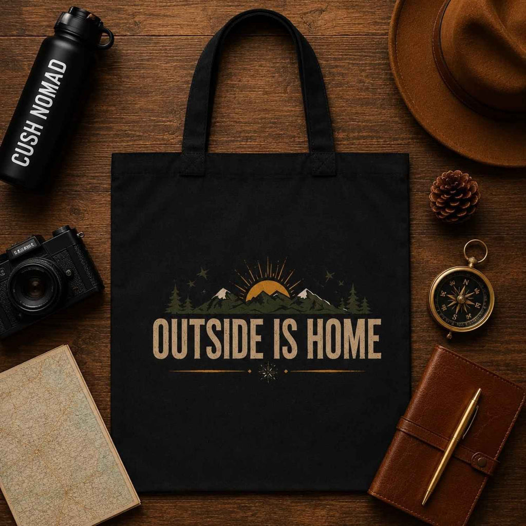 Outside Is Home Large Organic Eco Tote Bag