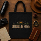 Outside Is Home Large Organic Eco Tote Bag