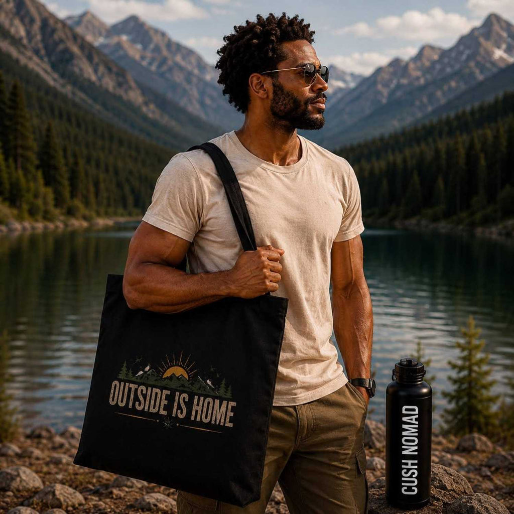 Outside Is Home Large Organic Eco Tote Bag