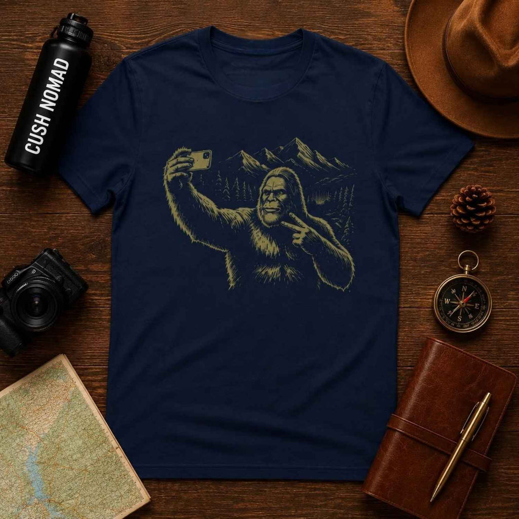 Squatch Selfie Unisex Garment-Dyed Heavyweight T-Shirt