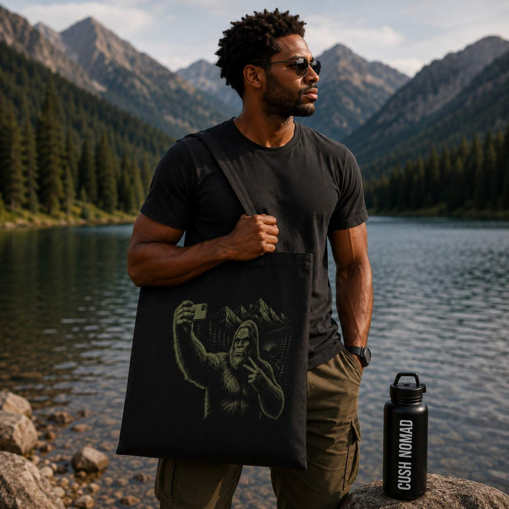 Squatch Selfie Large Eco Tote Bag