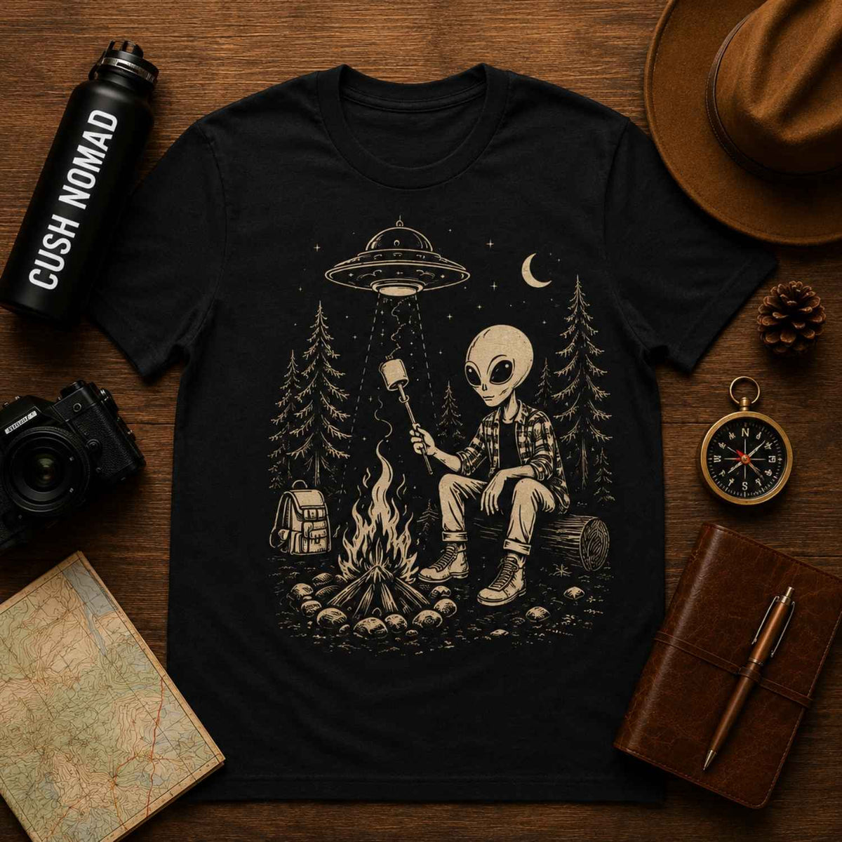 Alien Camping Unisex Garment-Dyed Heavyweight T-Shirt