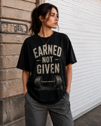 Earned Not Given Graphic Heavyweight Unisex T-Shirt | Cush Fashions