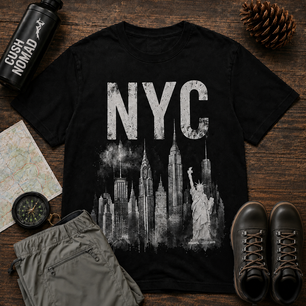 NYC Skyline Graphic Heavyweight Unisex T-Shirt | Cush Fashions