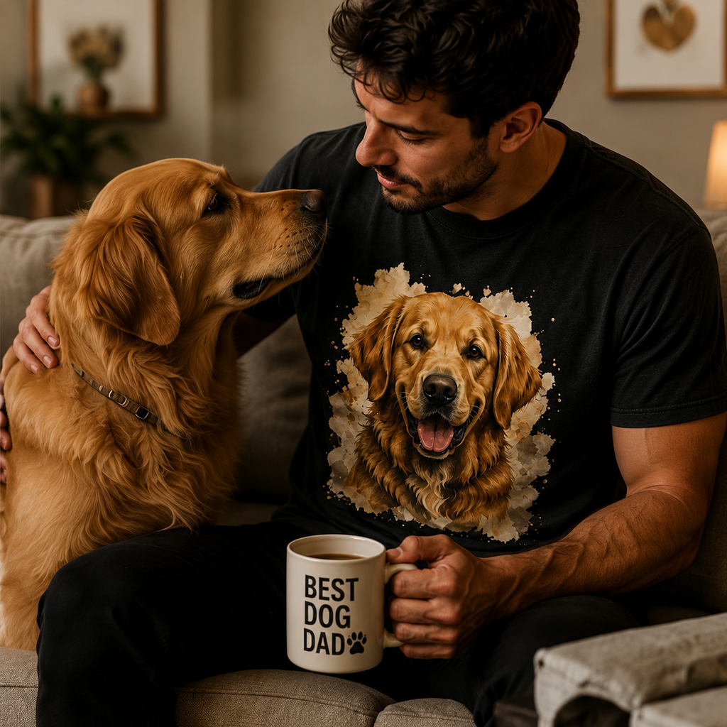 Golden Retriever Graphic Heavyweight Unisex T-Shirt | Cush Fashions