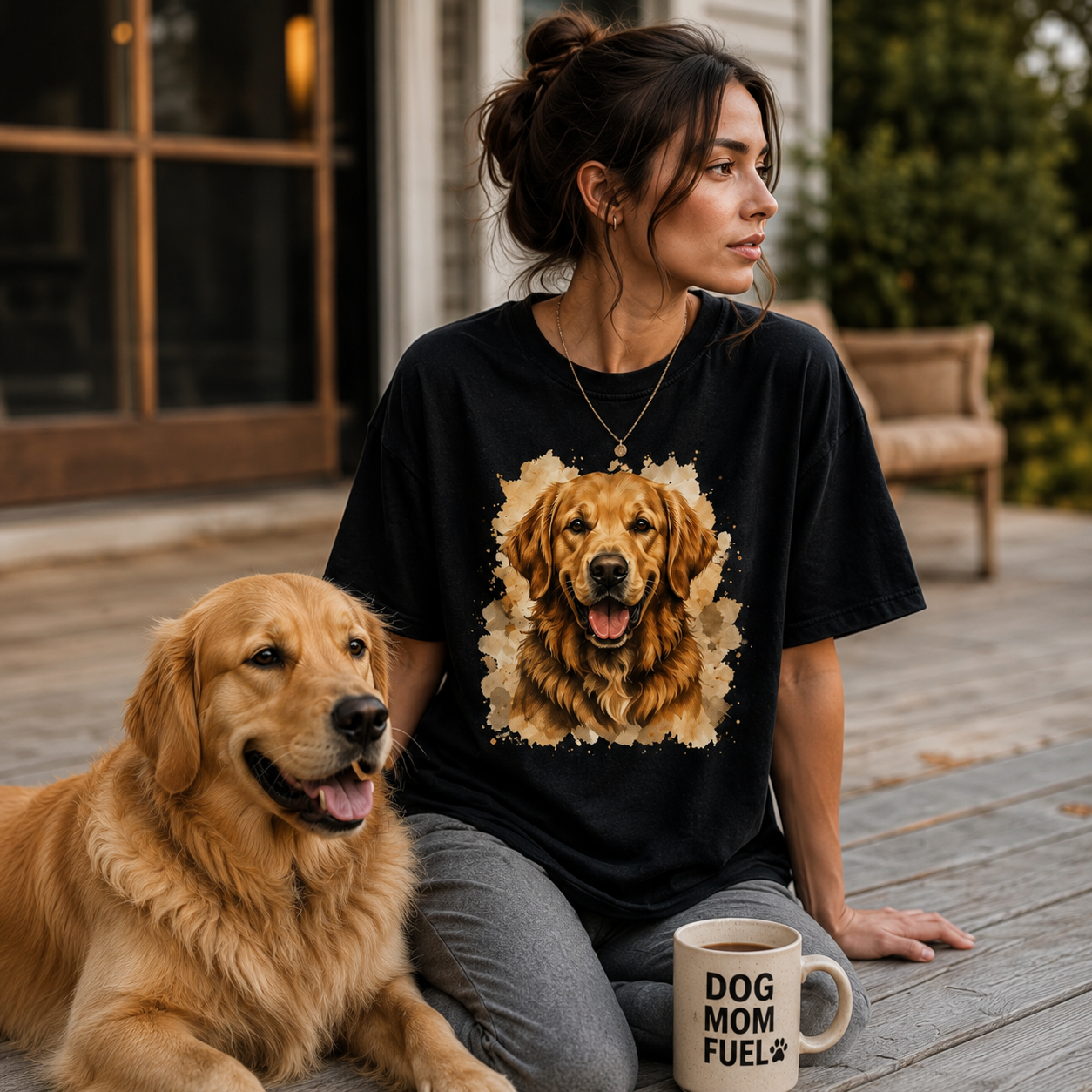 Golden Retriever Graphic Heavyweight Unisex T-Shirt | Cush Fashions