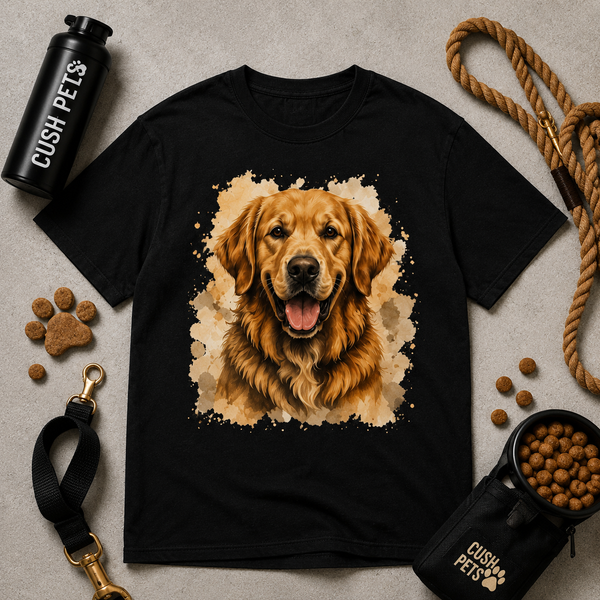 Golden Retriever Graphic Heavyweight Unisex T-Shirt | Cush Fashions